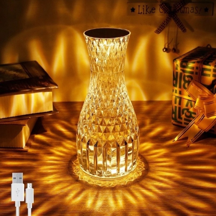 ® Yeni Ürün Kristal Masa Lambası Rgb Renk Değiştiren Gece Lambası 16 Renk Ve 4 Mod Dokunmatik Kontrol